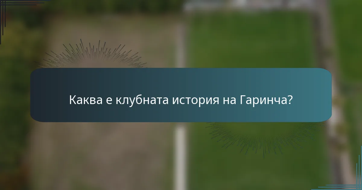 Каква е клубната история на Гаринча?
