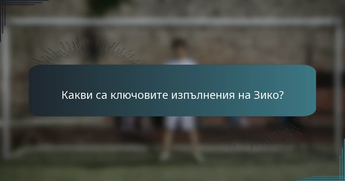 Какви са ключовите изпълнения на Зико?
