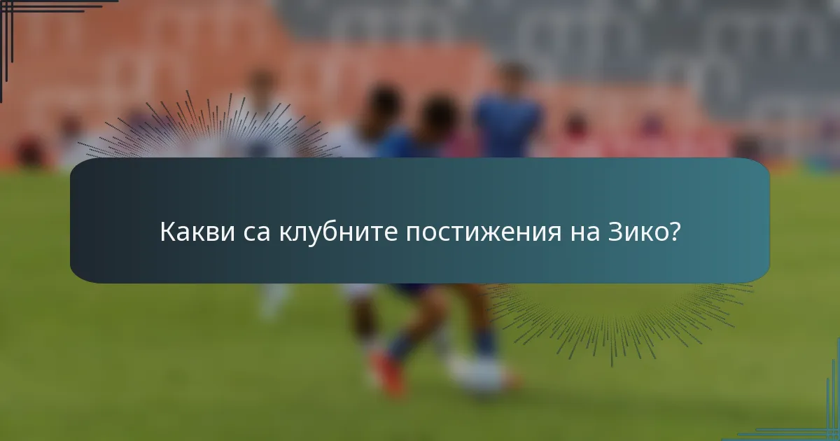 Какви са клубните постижения на Зико?
