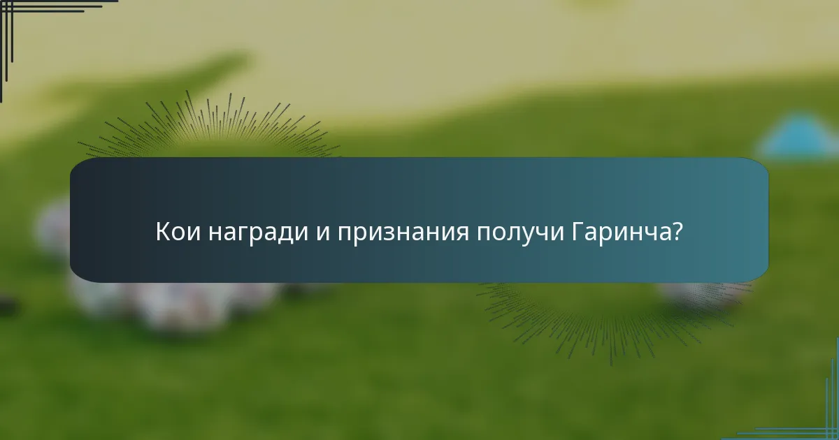 Кои награди и признания получи Гаринча?